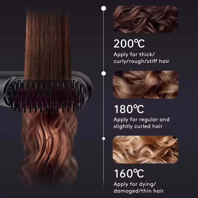 2-in-1 Wireless Hair Straightener & Curler Brush