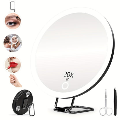 Rotating LED Makeup Mirror with Charging Fill Light & Bracket