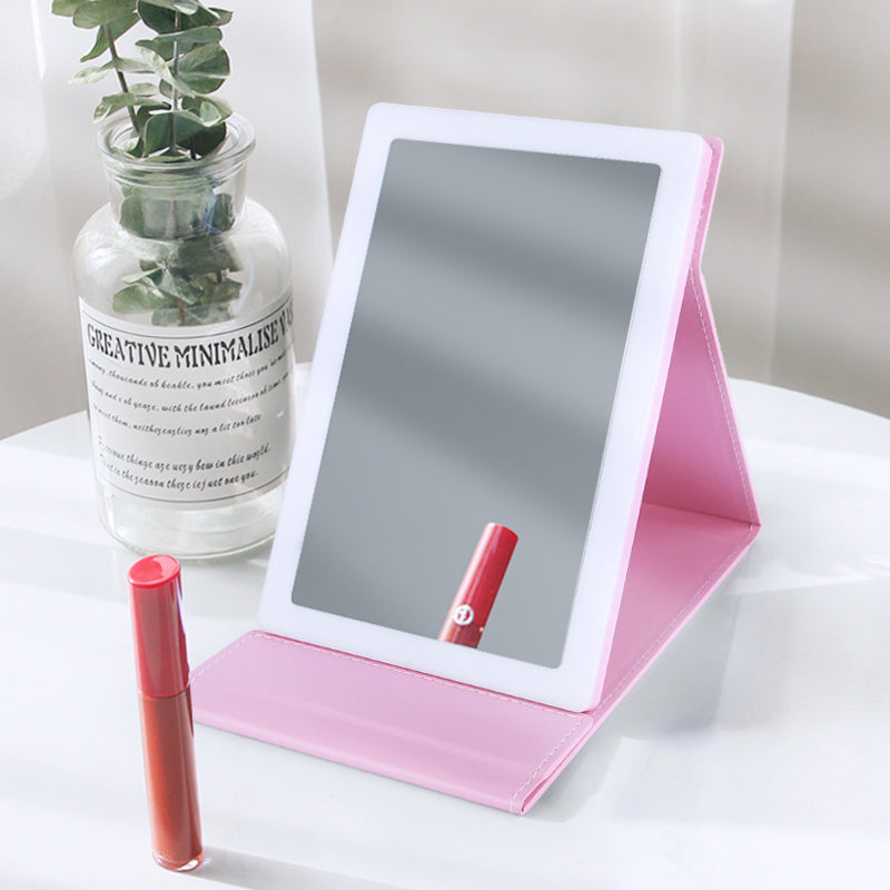 Portable LED Makeup Mirror – Folding Luminous Desktop Design