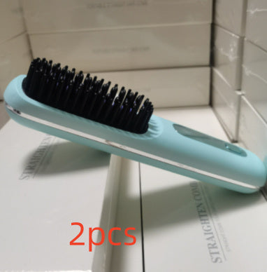 2-in-1 Wireless Hair Straightener & Curler Brush