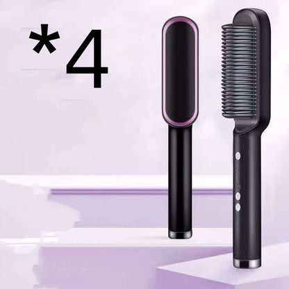 2-in-1 Hair Straightener & Curling Hot Comb – Negative Ion Brush