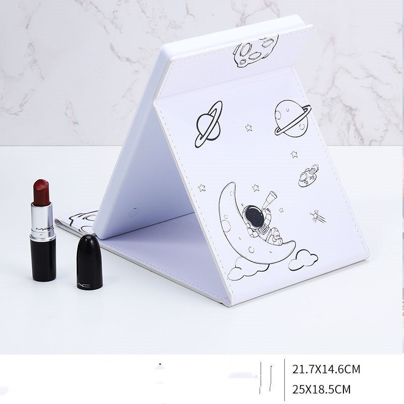 Portable LED Makeup Mirror – Folding Luminous Desktop Design