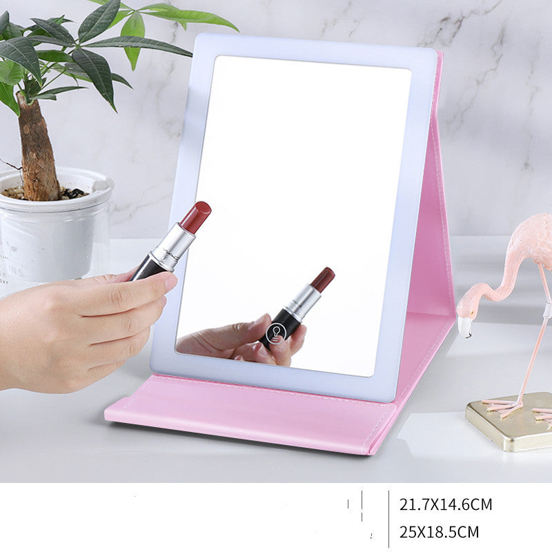 Portable LED Makeup Mirror – Folding Luminous Desktop Design