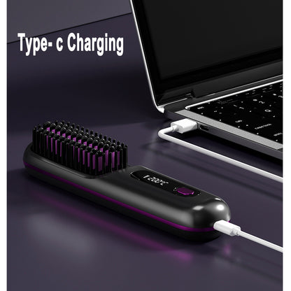 2-in-1 Wireless Hair Straightener & Curler Brush