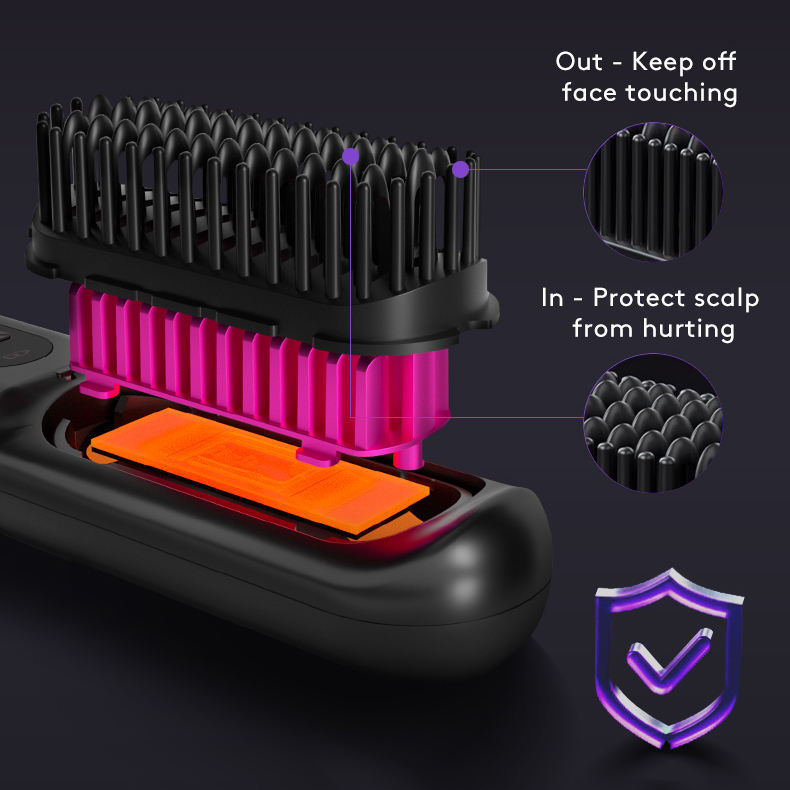 2-in-1 Wireless Hair Straightener & Curler Brush
