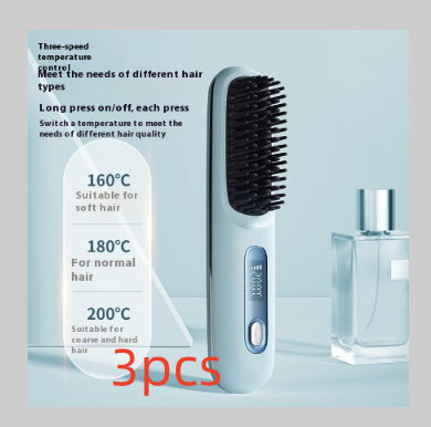 2-in-1 Wireless Hair Straightener & Curler Brush
