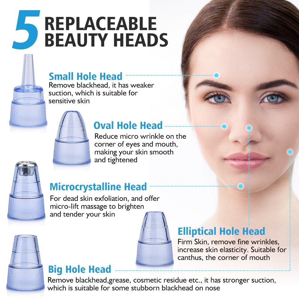 Electric Blackhead Remover – Facial Pore Cleaner & Acne Suction Tool