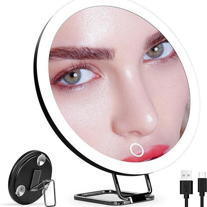 Rotating LED Makeup Mirror with Charging Fill Light & Bracket