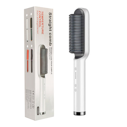 2-in-1 Hair Straightener & Curling Hot Comb – Negative Ion Brush