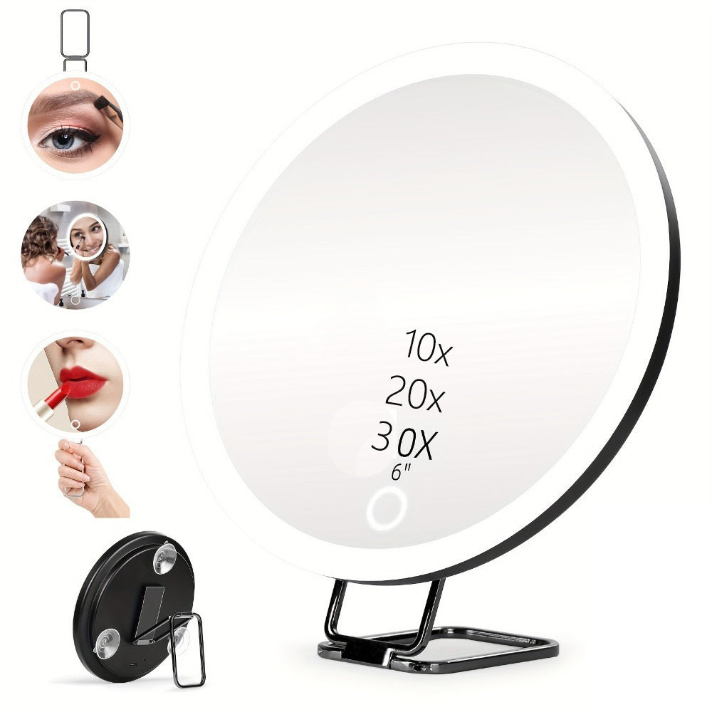 Rotating LED Makeup Mirror with Charging Fill Light & Bracket