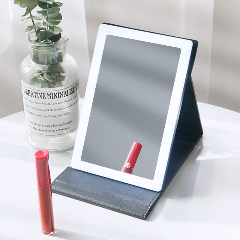 Portable LED Makeup Mirror – Folding Luminous Desktop Design