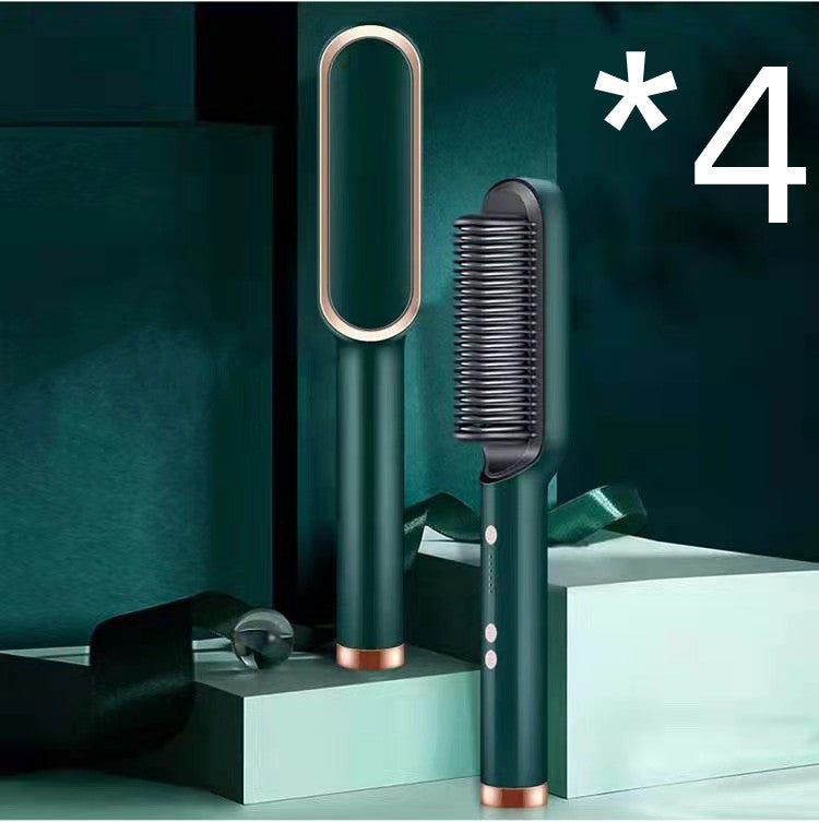 2-in-1 Hair Straightener & Curling Hot Comb – Negative Ion Brush