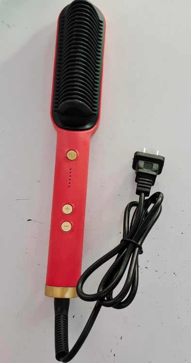 2-in-1 Hair Straightener & Curling Hot Comb – Negative Ion Brush