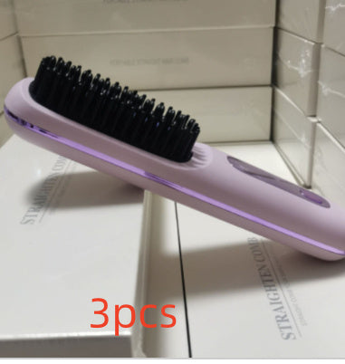 2-in-1 Wireless Hair Straightener & Curler Brush
