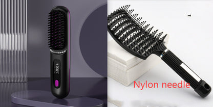 2-in-1 Wireless Hair Straightener & Curler Brush