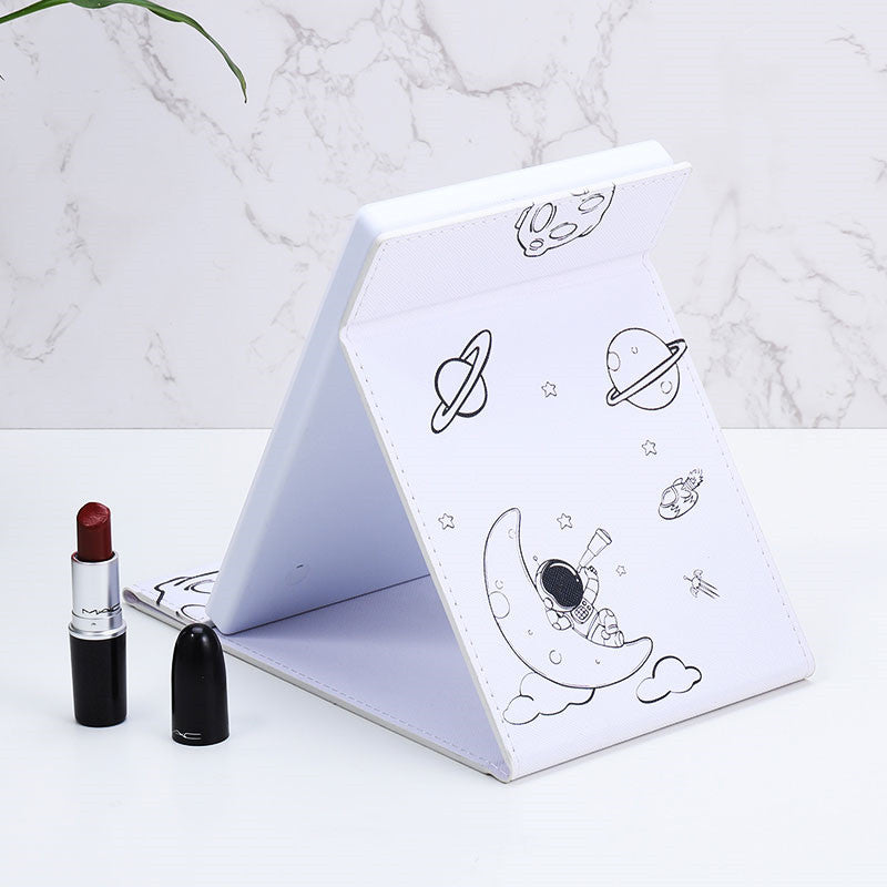 Portable LED Makeup Mirror – Folding Luminous Desktop Design