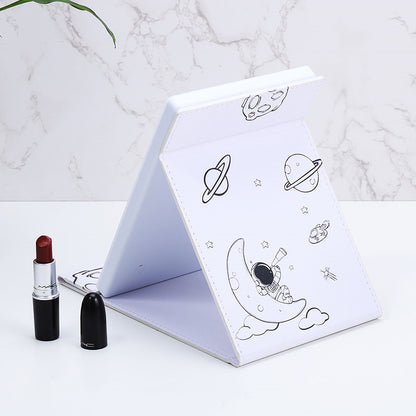 Portable LED Makeup Mirror – Folding Luminous Desktop Design