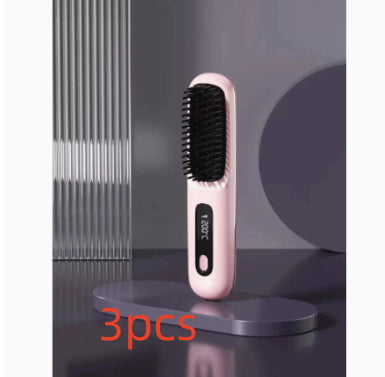 2-in-1 Wireless Hair Straightener & Curler Brush