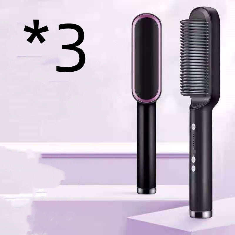 2-in-1 Hair Straightener & Curling Hot Comb – Negative Ion Brush