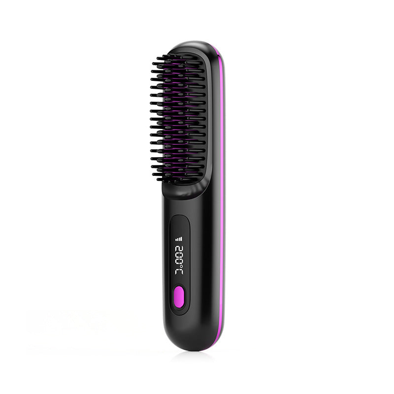2-in-1 Wireless Hair Straightener & Curler Brush
