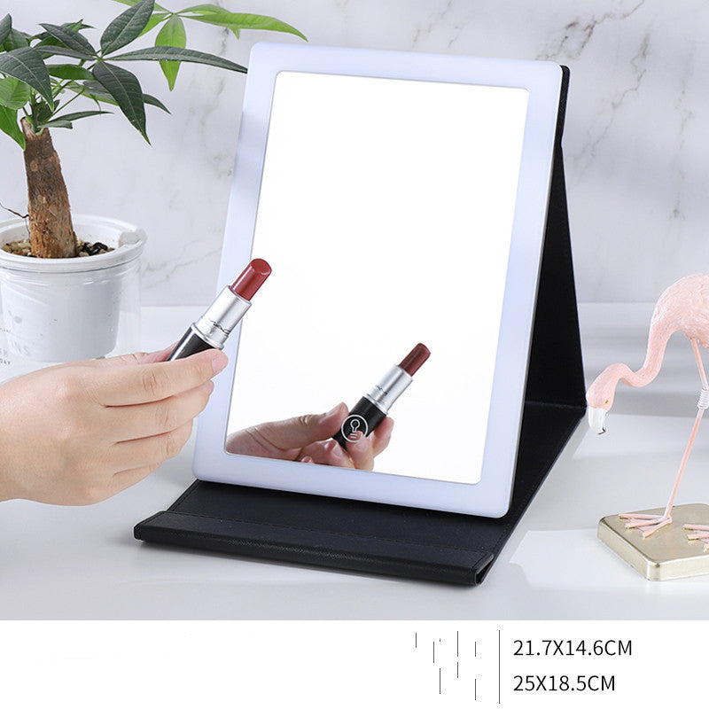Portable LED Makeup Mirror – Folding Luminous Desktop Design